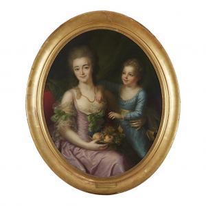 de MONTPETIT Vincent 1713-1800,PORTRAIT OF A MOTHER AND HER CHILD, THOUGHT TO BE ,Freeman 2019-02-13