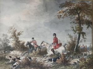 DE MONTPEZAT Henri d Ainecy, Cte 1817-1859,L'attaque du cerf ;,Etienne de Baecque FR 2022-03-11