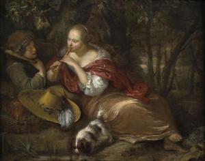 DE MOOR Carel,Couple de bergers dans un sous-bois,Artcurial | Briest - Poulain - F. Tajan 2023-09-26