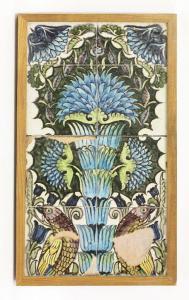 de MORGAN William 1839-1917,An eight-tile panel with Persian decoration,Sworders GB 2017-06-13
