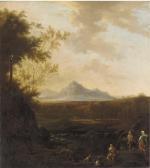 DE MOUCHERON Frederick,An extensive river landscape with a goatherd playi,Christie's 2003-12-12