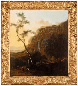 DE MOUCHERON Frederick 1633-1686,Paesaggio montuoso con viandanti,Wannenes Art Auctions 2024-03-05