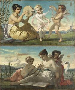 DE MOULIGNON Henri Antoine Leopold 1821-1897,Allegorie con putti,Della Rocca IT 2012-11-26