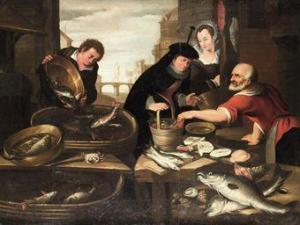 DE MUYSERE Aert 1575-1599,A fish stall with a lady buying goods,Christie's GB 2010-11-09