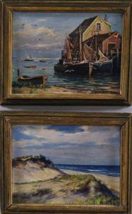 de NAGY Laszlo 1906-1944,Boats at Dock,Skinner US 2015-11-18