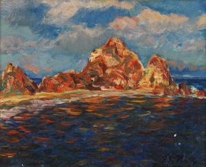 de NAGY Segismundo 1906-1944,Seestück mit Felsen,1916,Wendl DE 2016-10-20