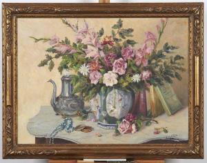 De NATTES Georges 1886-1968,Bouquet de roses sur un entablement,1942,Adjug'art FR 2017-07-25