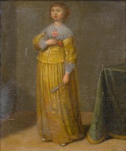 de NETER Laurentius 1600-1650,Portrait of a lady, full-length, in a yellowdress ,Bonhams 2008-10-29