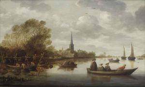 de NEYN Pieter Pietersz. 1597-1639,A river landscape with fishermen,Christie's GB 2014-11-25