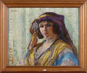 de NIVOULIES PIERREFORT Marie Anne 1879-1968,Portrait d'une nord-africaine,VanDerKindere 2018-05-29