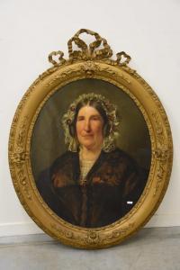 de NOBELE Henry A 1820-1870,Portrait de dame ovale,1850,Rops BE 2022-02-12