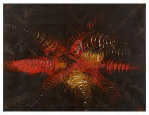 de Oliveira Jorge 1959,Composition abstraite sur fond noir,Tradart Deauville FR 2019-08-20