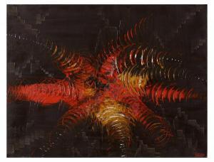 de Oliveira Jorge 1959,Composition abstraite sur fond noir,Tradart Deauville FR 2019-05-31