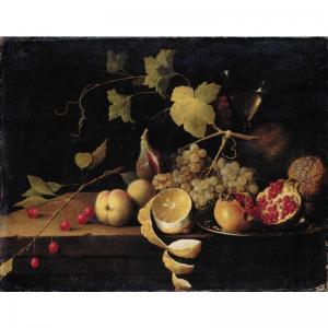 de PAEP Thomas 1628-1670,still life of cherries, peaches, a half-peeled lem,Sotheby's GB 2005-04-21