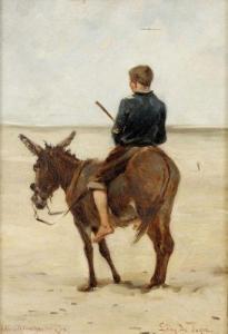 DE PAPE Léon 1856-1918,Enfant sur son âne,1886,Mercier & Cie FR 2010-10-10