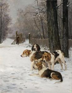 de PENNE Olivier Charles 1831-1897,Hounds in the Snow,William Doyle US 2019-02-13