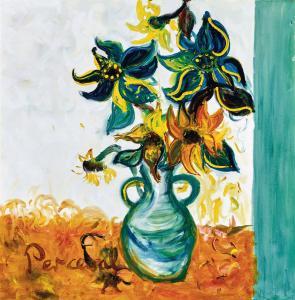 de PERCEVAL John Burgh 1923-2000,Sapphire Blue Sunflowers,2000,Menzies Art Brands AU 2023-11-29