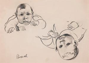 de PERCEVAL John Burgh 1923-2000,STUDY OF TWINS,1949,Deutscher and Hackett AU 2018-08-29