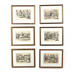 DE PLUVINEL ANTOINE 1552-1620,Six Framed Equestrian Prints,Leland Little US 2019-09-02