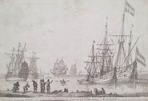 de POILLY Nicolas I 1626-1696,mostra in una rada alcune navi da guerra accanto ,Bertolami Fine Arts 2021-04-29