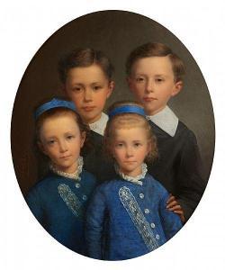 de pondt hendrik 1842-1897,Portrait de quatre enfants,Horta BE 2018-10-15
