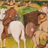 DE PREY Juan 1906-1962,Hombres Trabajando en un Campo,William Doyle US 2021-10-27