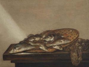 de PUTTER Pieter 1600-1659,Various fish on a terra-cotta strainer,1610,Christie's GB 2014-11-25