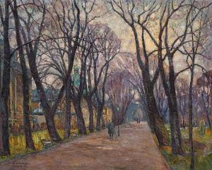 de RAKOWSKY Mecislas 1887-1947,Planty avant l'hiver (Vieux Cracovie),1931,Horta BE 2022-09-05