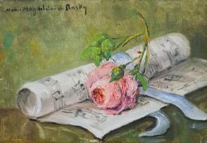 de RASKY Marie Madeleine 1897-1982,Roses et journal,Rossini FR 2022-11-09