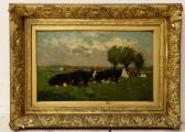 de REGT Pieter 1877-1960,Rustende koeien in een weide,Venduehuis NL 2016-07-13