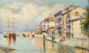 DE REYNA MANESCAU Antonio Maria 1859-1937,Canale a Venezia,Casa d'Aste Arcadia IT 2024-04-18