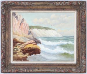 de RIBCOWSKY Richard Dey 1880-1936,coastal landscape with cliffs,South Bay US 2024-01-31