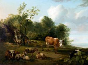 de RIJK James 1806-1882,Herders met vee in boomrijk landschap,Venduehuis NL 2014-11-12