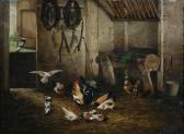 DE ROOVER FERDINAND 1894,Haan, kippen en duiven in de stal,Bernaerts BE 2012-02-13