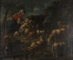de ROSA Gaetano 1690-1770,A shepherdess with her flock,Bellmans Fine Art Auctioneers GB 2023-10-10