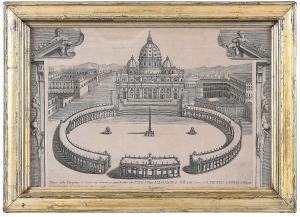 de ROSSI Giovanni Giacomo 1627-1691,Disegno della Prospettiva de Portici,Brunk Auctions 2024-01-25