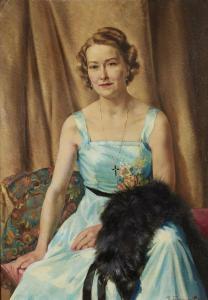 de ROUGEMONT Philippe 1891-1965,Profil d'une femme à la robe bleue,Rosebery's GB 2020-07-15