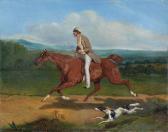 de RUILLÉ Geoffroy 1842-1922,Cavalier poursuivi par son chien,Tradart Deauville FR 2011-08-27