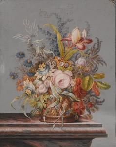 DE RUTOWSKY Lewis,A still life of flowers in a basket including rose,Bonhams GB 2011-12-12