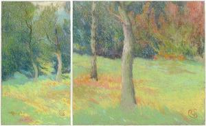DE SAEGHER Rodolphe 1871-1941,Paysages arborés (2 oevres),VanDerKindere BE 2023-01-24