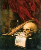 DE SAINT ANDRE Simon Bernard 1613-1677,A Vanitas: A Skull, a Violin, a Music Score, a Pi,Christie's 1999-01-29