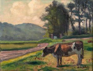 DE SAINT DELIS Rene Lienard 1877-1958,Paysage avec une vache,Boisgirard - Antonini FR 2022-04-21