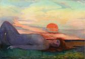 de SAINT DENIS Germaine 1900-1900,Coucher de soleil symboliste,Joron-Derem FR 2014-02-06