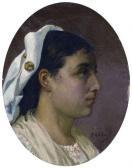 de SAINT EDME Ludovic A 1820,portrait de jeune femme de profil,Osenat FR 2007-05-13