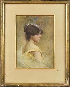 de SANCTIS Giuseppe 1858-1924,Jeune femme de profil,Osenat FR 2023-06-18