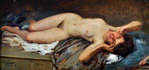 de SANCTIS Giuseppe 1858-1924,Nudo di donna sdraiata,Vincent Casa d'Aste IT 2023-05-18