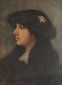 DE SANTIS Giuseppe,Ritratto di donna con cappello,Pirone Casa d'Aste IT 2017-06-20