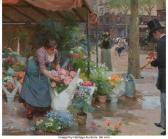 De SCHRYVER Louis 1862-1942,Le marché aux fleurs de la Madeleine,1891,Heritage US 2024-06-04