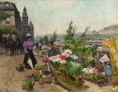 de SCHRYVER Louis 1862-1942,Le quai aux fleurs à Paris,1896,Aguttes FR 2022-04-21