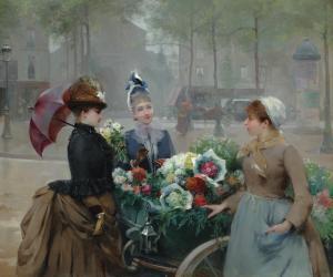de SCHRYVER Louis 1862-1942,The Flower Market,1887,Christie's GB 2023-12-14